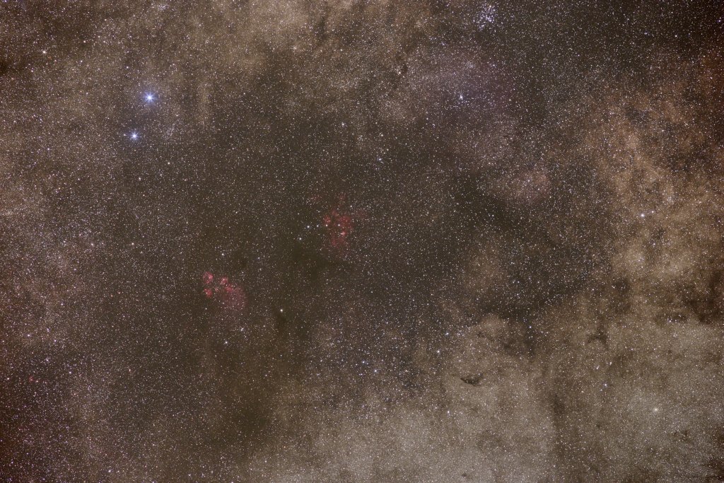 NGC 6334, Katzenpfoten-Nebel und NGC 6357, Hummer-Nebel (Sco)