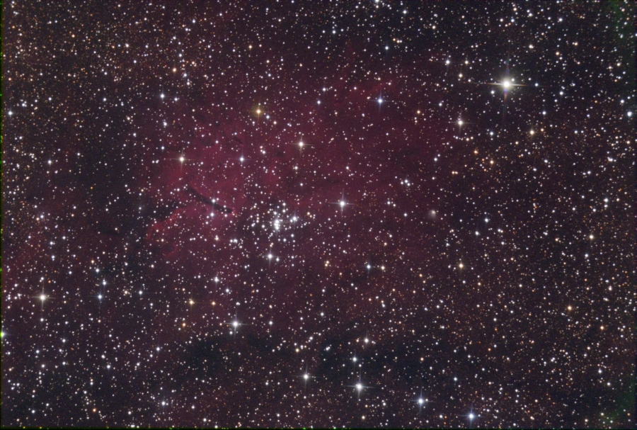 NGC 6820 (diffuser Nebel) und NGC 6823 (Offener Sternhaufen) in Vulpecula